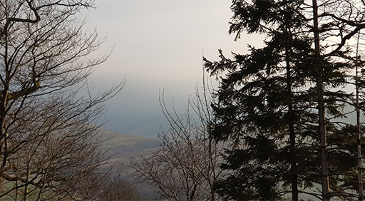 image of a cloudy bleak view from a hillside